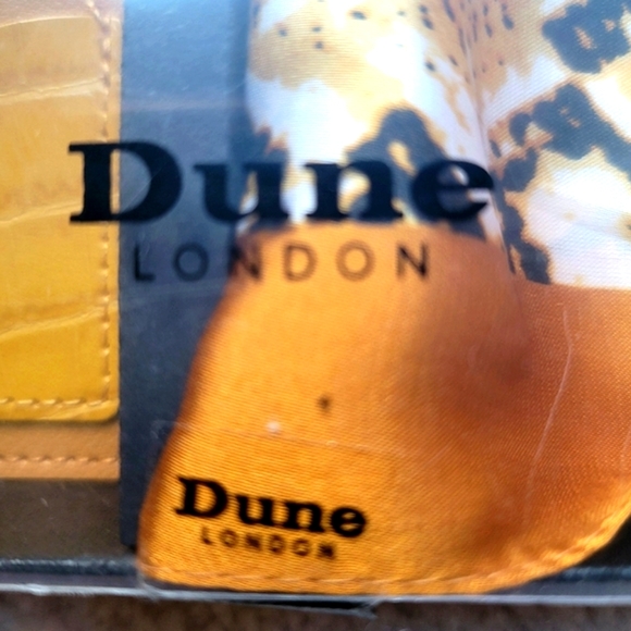 NWT Dune London Sartell Mustard Snake Card Holder Coin Purse Scarf Set - Picture 9 of 11